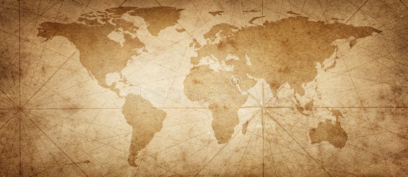 Старая карта мира пергамент